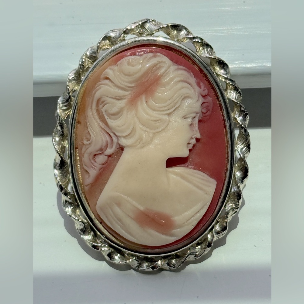 Vintage Cameo Goldtone Brooch
( Mothers Day Gift Idea)